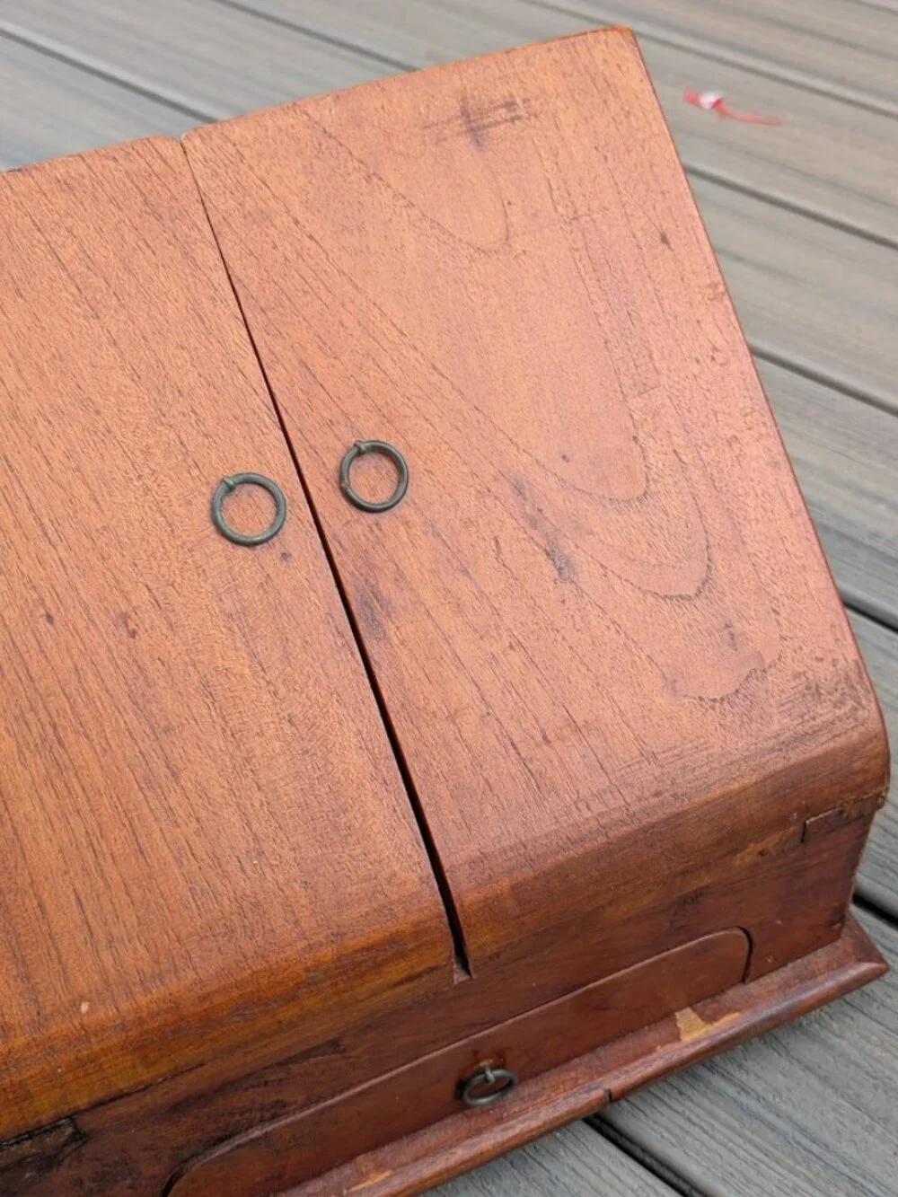 Vtg Stationery Cabinet Desk Compendium Antique letter Stationary Box w/ Drawer